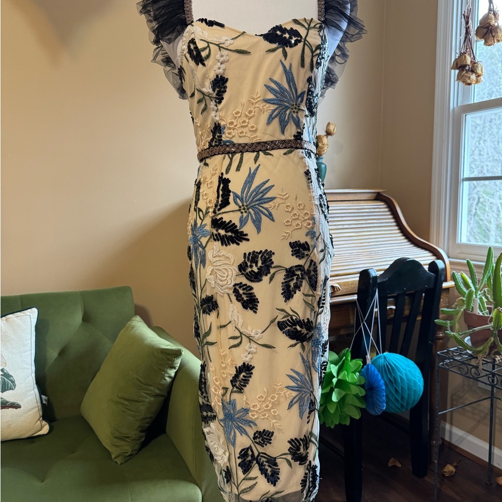 Lulus Elegant Floral Embroidered Dress